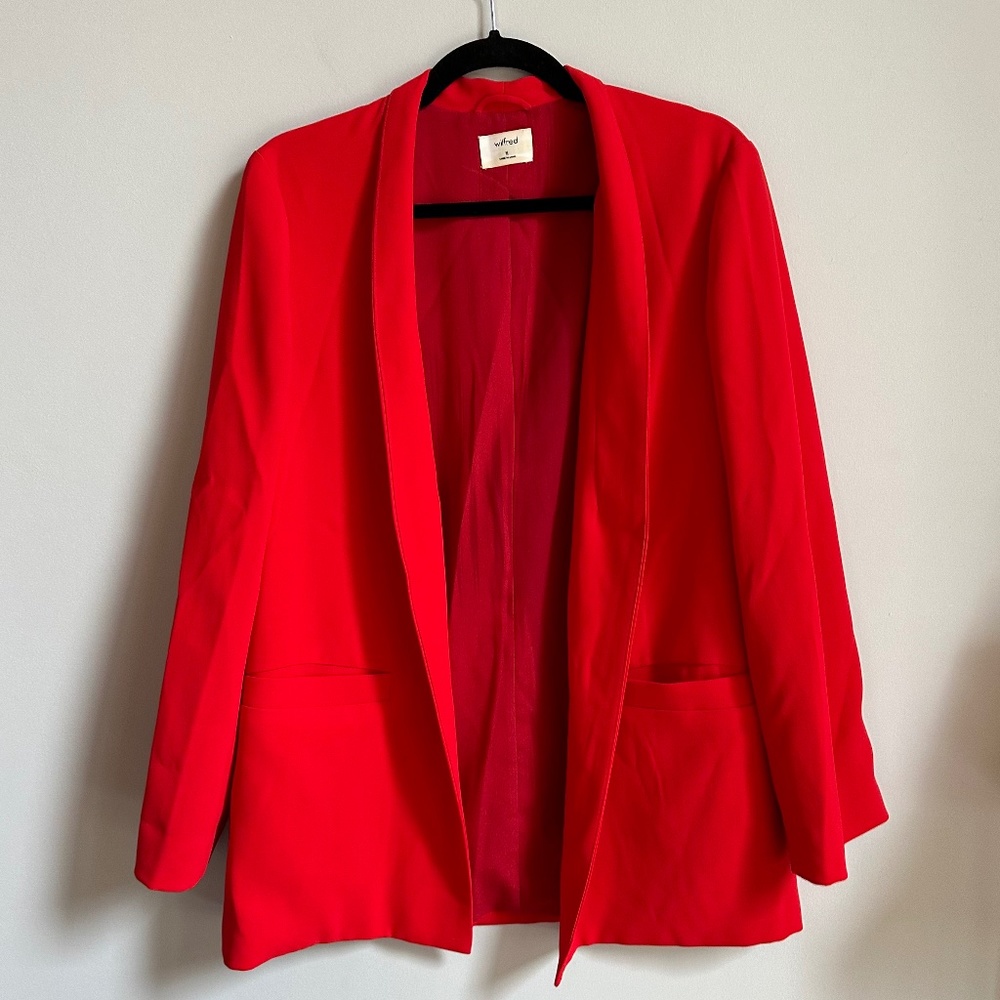 Aritzia Wilfred Red Solaina Blazer